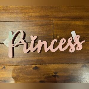 Pink Glitter 'Princess' Wall Decor